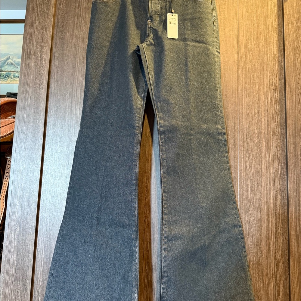 Express Women's Wide Leg Jeans in Dark Gray
